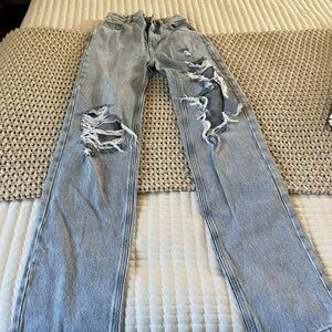 PacSun Women's Distressed Light Blue 90s Boyfriend Jeans